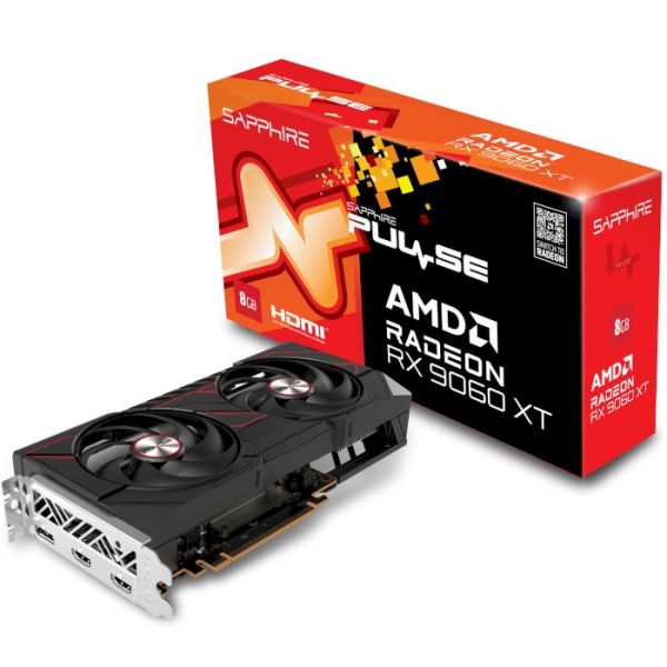 ���������� Radeon RX 9060 XT, Sapphire, PULSE, 8Gb GDDR6, 128-bit, HDMI/2xDP, 3290/20000 MHz, 8-pin (11350-04-20G) - �������� 1