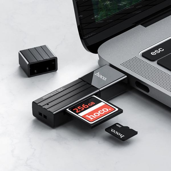 �������� ��������� USB HOCO HB20 "Mindful", Black, USB 3.0 - microSD / SD - �������� 2