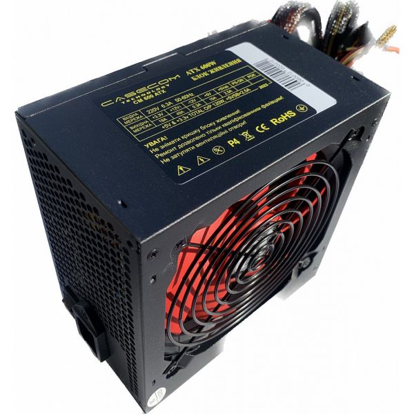 ���� �������� 600 ��, Casecom, Black, 12 ��, 1xMolex / 4xSATA / 1x6+2-pin / 1x4+4-pin / 1x20+4-pin (CM 600 ATX) - �������� 1