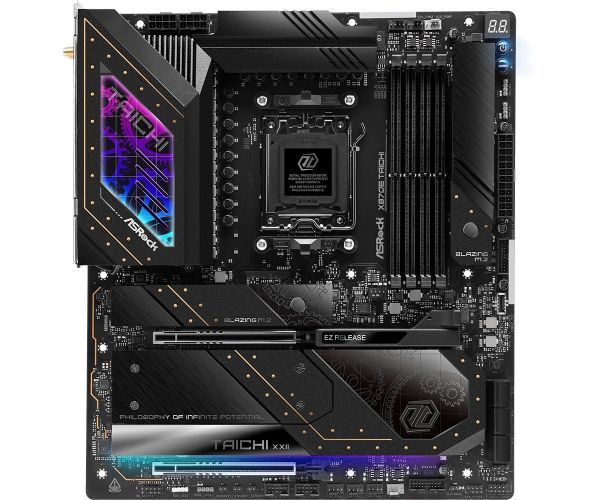 ����������� ����� AM5 ASRock X870E Taichi, X870E, 4xDDR5, Int.Video (CPU), 6xSATA3, 4xM.2, 2xPCI-E 5.0 16x, ALC4082 + SABRE9219, RTL8126, WiFi 7, Bluetooth 5.4, 12xUSB3.2/6xUSB2.0, HDMI/3xType C, CrossFire, EATX - �������� 2