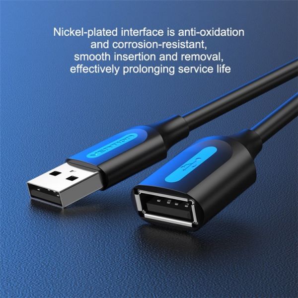 ������ USB 2.0 AM - USB AF, 2 �, Black, Vention (CBIBH) - �������� 2