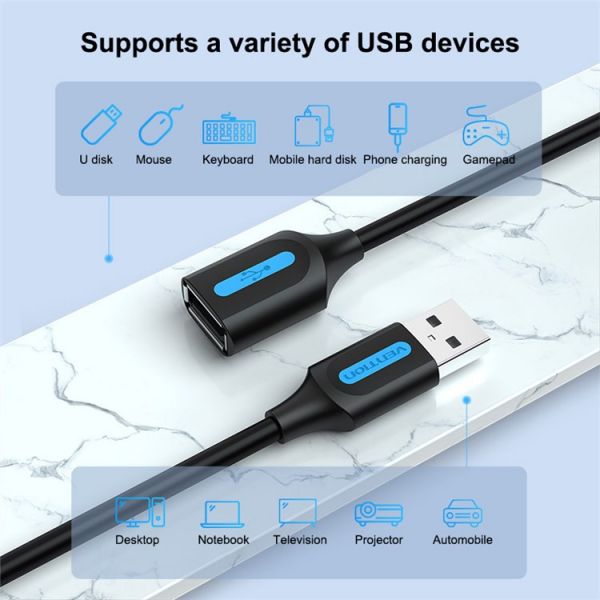 ������ USB 2.0 AM - USB AF, 2 �, Black, Vention (CBIBH) - �������� 7