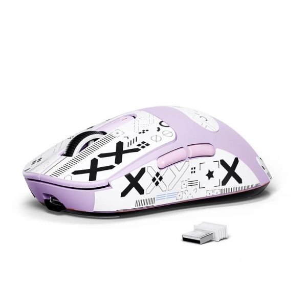 ���� ������������ Attack Shark X3, Purple (Tape), Bluetooth 5.2 / USB 2.4GHz / Type-C, ���������� (������ PixArt PAW3395), �� 26 000 dpi, 50G, 650IPS, 5 ������, ������������� Kailh GM 8.0, �����������, 49 � - �������� 1