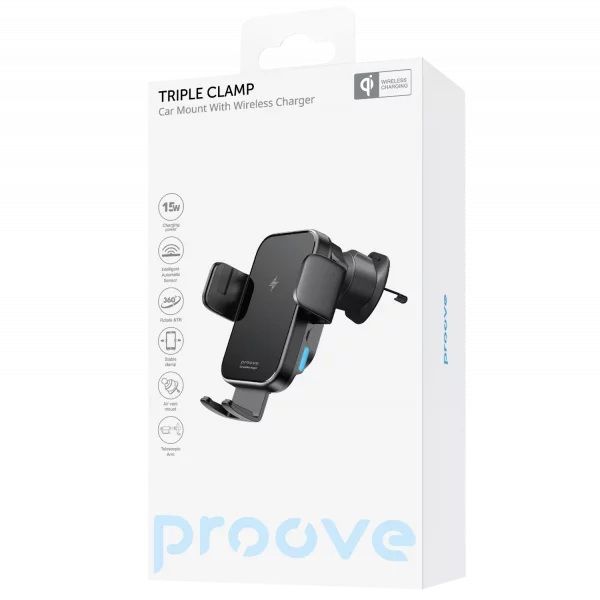 ���������� ��� �������� Proove Triple Clamp, Black, 15 ��, ���������� ������� (Qi), � ��������� ����������, �� 4" �� 6.9" (WHTC15010001) - �������� 2