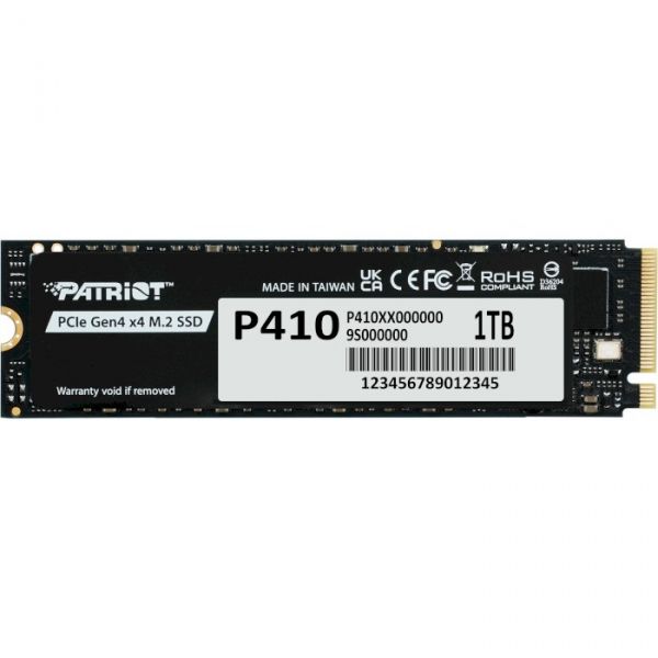 ������������ ����������� SSD 1Tb, Patriot P410, PCI-E 4.0 x4, M.2 2280, 3D TLC, 5000/4500 ��/� (P410P1TBM28H) - �������� 1