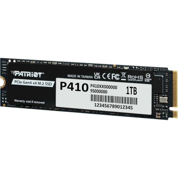 ������������ ����������� SSD 1Tb, Patriot P410, PCI-E 4.0 x4, M.2 2280, 3D TLC, 5000/4500 ��/� (P410P1TBM28H) - �������� 3