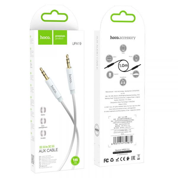  AUX , 3.5  (M) - 3.5  (M), 1 , Silver, Hoco UPA19 -  3