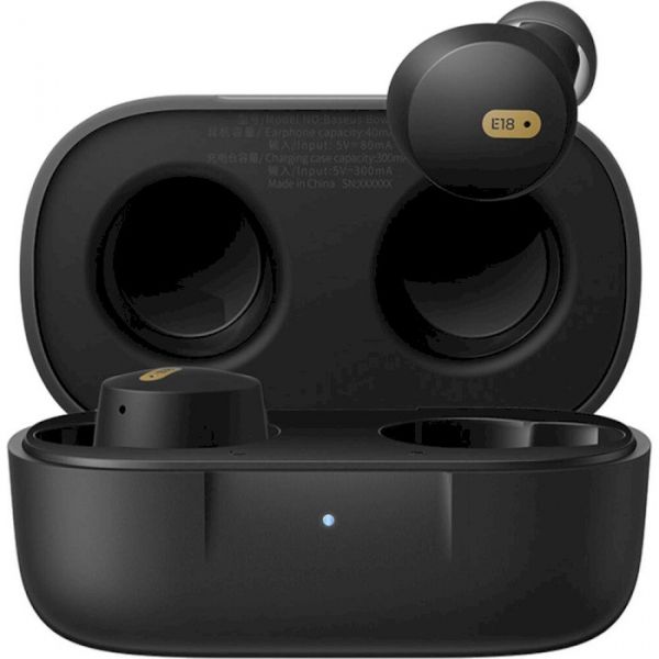 �������� ������������ Baseus Bowie E18, Black, Bluetooth 5.3, �������� (ENC), �������� 10 ��, ����, 2x40 mAh / 400 mAh, Type-C, IPX4 - �������� 1