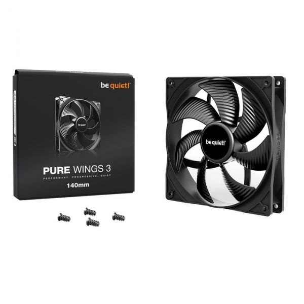 ���������� 140 ��, be quiet! Pure Wings 3, Black, 140�140�25 ��, 1200 ��/���, 21.9 ��, 3-pin, ��������� ���������� � �������� �������� (BL107) - �������� 4