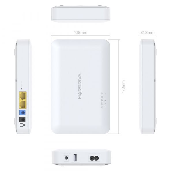      Marsriva KP6 Max, White, 20000 mAh (72Wh), 1xDC (12V/1.5A), 1xDC (9V/2.0A), 1xDC (5V/2.1A), 1xUSB (5V/2.1A), POE (24V/0.75A) -  5