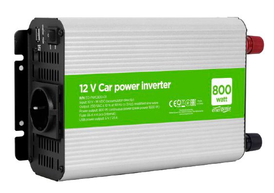 ������������� �������� 800 ��, EnerGenie, Silver, 1xUSB (5V/2.1A), ������� ���������� 10-16 VDC (������ �� ������������!), ������������� ������ (EG-PWC800-01) - �������� 1