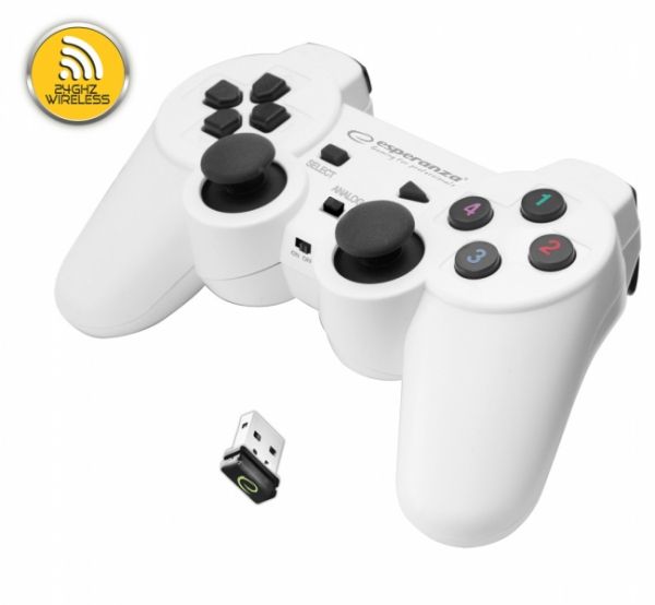  Esperanza GX600 "Gladiator", White,  (2.4GHz), USB, ,  PC/PS3, 2  , 12  (EG108W) -  1