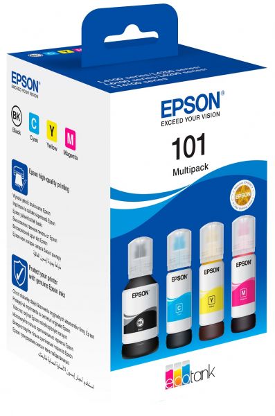 �������� ������ Epson 101, Black / Cyan / Magenta / Yellow, ��� L4150/L4160/L6160/L6170/L6190, 1x127 �� + 3x70 �� (C13T03V64A) - �������� 1
