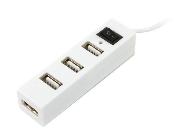 USB 2.0, 4 ports, White, 480 Mbps (YT-HUB4-W) -  1