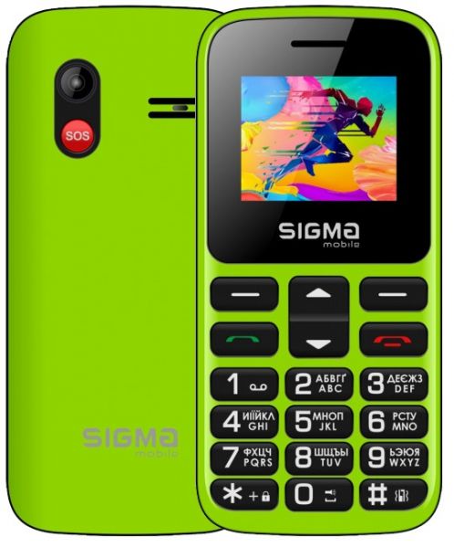   Sigma mobile Comfort 50 HIT2020, Green, "", 2 Mini-SIM + Micro-SIM,  1.77"  (128x160), , SC6531E,  MicroSD ( 32 ), FM-, , BT, Cam 0.3Mp, 1450 mAh -  1