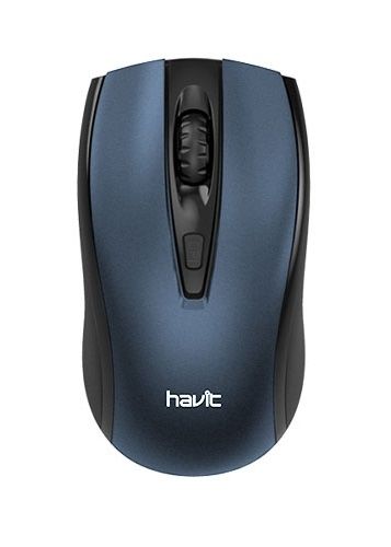   Havit HV-MS858GT, Black/Blue, USB, 2.4GHz, 600/1200/1600 dpi,  10 , 2xAAA (6939119026721) -  1