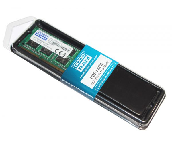 ������ SO-DIMM, DDR3, 8Gb, 1600 MHz, Goodram, 1.5V (GR1600S364L11/8G) - �������� 1