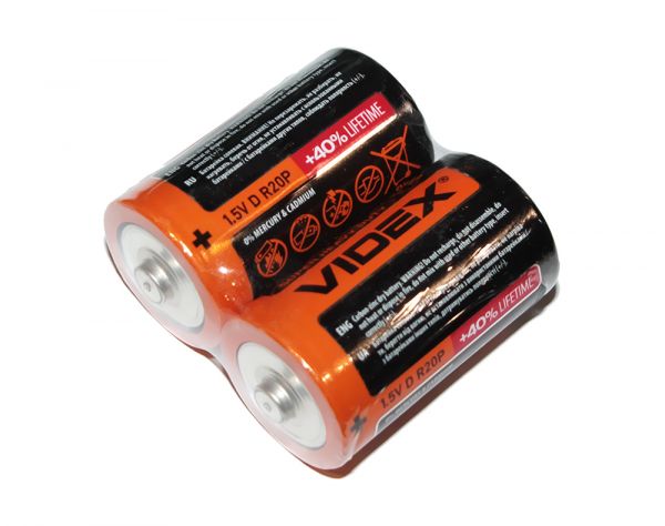 ��������� D (R20), �������, Videx Excellent!, 2 ��, 1.5V (R2OP/D 2pcs Bulk) - �������� 1