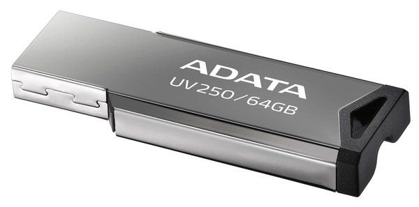 USB Flash Drive 64Gb A-Data UV250, Silver/Black, ��������� ������ (AUV250-64G-RBK) - �������� 3