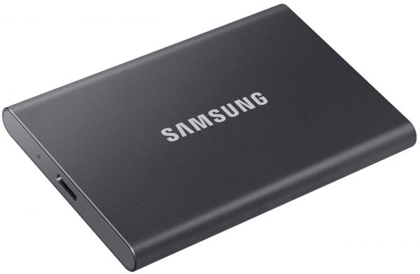   SSD, 500Gb, Samsung Portable SSD T7, Gray, USB 3.2, 3D TLC, 1050/1000 MB/s,  , 256-  AES, 85 x 57 x 8 , 58  (MU-PC500T/WW) -  4