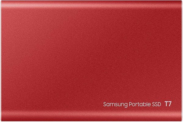   SSD, 500Gb, Samsung Portable SSD T7, Red, USB 3.2, 3D TLC, 1050/1000 MB/s,  , 256-  AES, 85 x 57 x 8 , 58  (MU-PC500R/WW) -  4