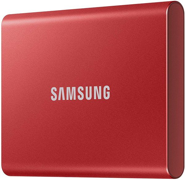   SSD, 500Gb, Samsung Portable SSD T7, Red, USB 3.2, 3D TLC, 1050/1000 MB/s,  , 256-  AES, 85 x 57 x 8 , 58  (MU-PC500R/WW) -  3