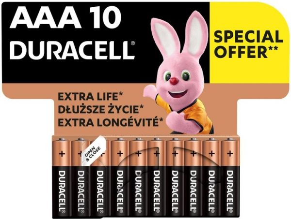 ��������� AAA (LR03), �����, Duracell Duralock Basic, 10 ��, 1.5V (MN2400 10BL) - �������� 1