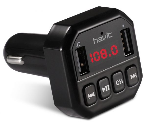 FM- Havit HV-FM808BT, Black,  , Bluetooth 5.2, microSD / USB / AUX / FM  (87.5-108) -  1
