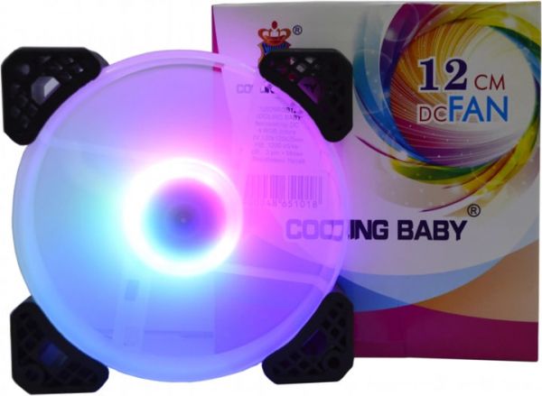 ���������� 120 mm Cooling Baby 12025RGB12 frameless 120x120x25�� HB, 22,5��,12V,1200 ��/���, 3-pin+4-pin(Molex) 3D RGB - �������� 4