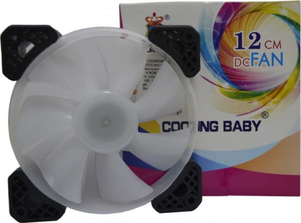 ���������� 120 mm Cooling Baby 12025RGB12 frameless 120x120x25�� HB, 22,5��,12V,1200 ��/���, 3-pin+4-pin(Molex) 3D RGB - �������� 5