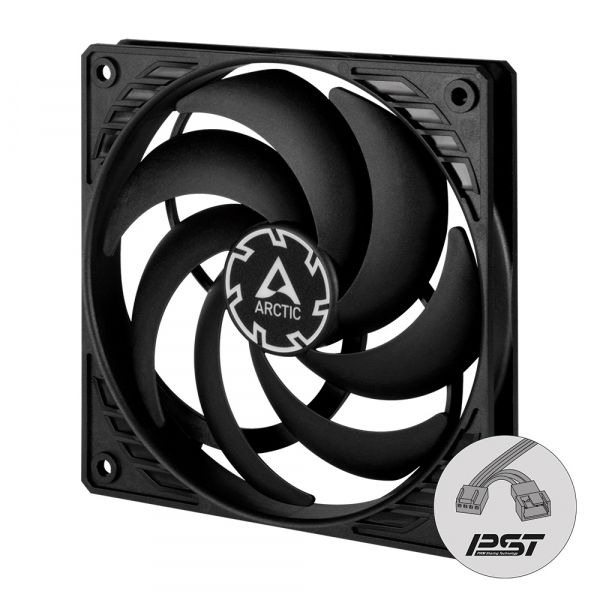 ���������� 120 ��, Arctic P12 Slim PWM PST, Black, 120�120�15 ��, PWM, 300-2100 ��/���, 4-pin, �������������� ��������� (ACFAN00187A) - �������� 1