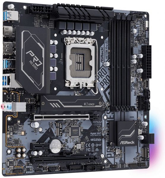 ASRock ����������� ����� H670M PRO RS s1700 H670M 4xDDR4 HDMI DP mATX H670M_PRO_RS - �������� 4
