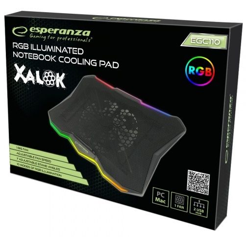 ��������� ��� �������� �� 17" Esperanza "Xalok", Black, 1x18 �� ���������� (17-20 dB, 800 rpm), 10 ������� RGB ���������, 2xUSB, 400x300x26 �� (EGC110) - �������� 5