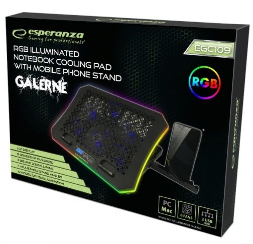 ��������� ��� �������� �� 17" Esperanza "Galerne", Black, 3x11 �� / 3x7 �� ����������� (17-20 dB, 1000-1300 / 1800-2100 rpm), 10 ������� RGB ���������, �� �����, ��������� ��� ��������, 2xUSB, 415x300x33 �� (EGC109) - �������� 5