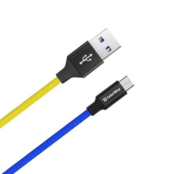  USB - micro USB 1  ColorWay National, 2.4A  (CW-CBUM052-BLY) -  2