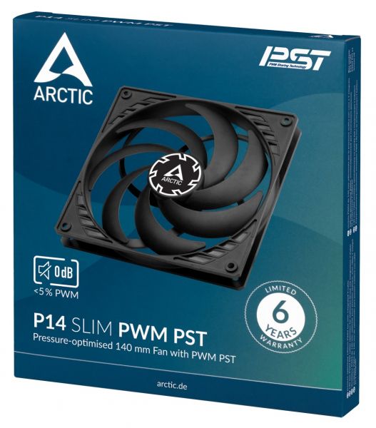 ���������� 140 ��, Arctic P14 Slim PWM PST, Black, 140�140�16 ��, PWM, 150-1800 ��/���, 4-pin, �������������� ��������� (ACFAN00268A) - �������� 3