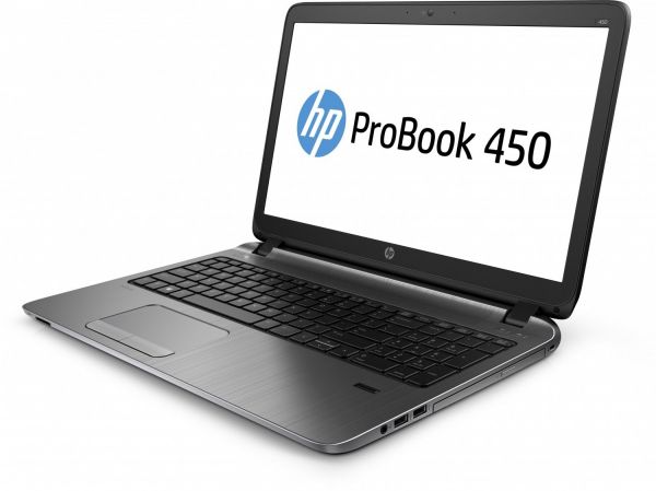 /  HP ProBook 450 G2, Grey, 15.6" TFT Glossy (1366x768), Core i3-3120M (2x2.5 GHz), 4Gb DDR3, 500Gb HDD, HD Graphics 4400, WiFi, BT, CardReader, 4xUSB, HDMI, VGA, Lan, DVD-RW, FingerPrint, Web -  1