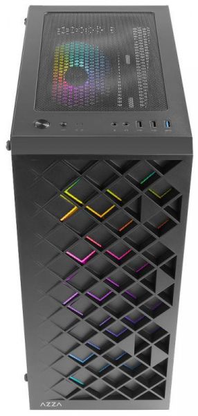  AZZA Spectra Black,  , Mid Tower,  ATX / Micro ATX / Mini ITX, 2USB 2.0, 1USB 3.0, 1x120  RGB (CSAZ-280B) -  3