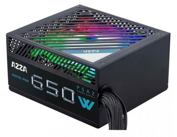 ���� ������� 650W, AZZA PSAZ-650W(ARGB) 120 ��, 2x4+4pin, SATA x 5, 2x(6+2pin), ������ OPP/OVP/UVP/SCP/OCP, 80 PLUS Bronze - �������� 1