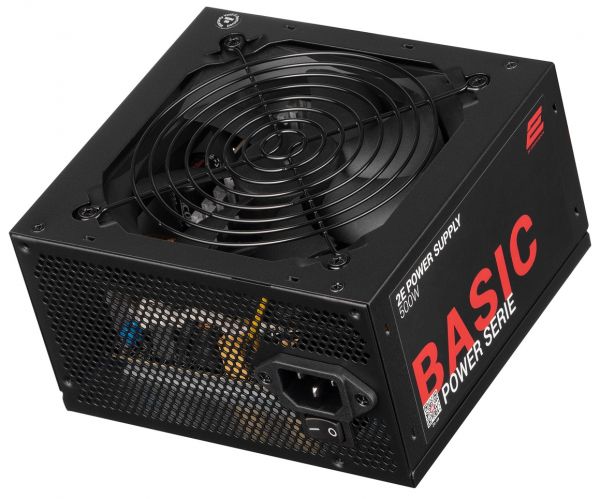 ���� ������� 500 ��, 2E Basic Power, Black, ATX, Active PFC, 120 ��, 3xMolex / 4xSATA / 2xPCI-E 6+2-pin / 1xMB 20+4-pin / 1xCPU 4+4-pin (2E-BP500-120APFC) - �������� 1