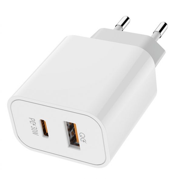    ColorWay, White, 30 , USB / USB Type-C, Quick Charge 3.0, Power Delivery, USB Auto ID (CW-CHS037PD-WT) -  1