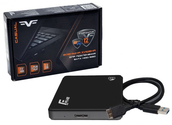 �������� ������ 2.5" Frime (FHE10.25U30) Plastic USB 3.0 Black - �������� 2