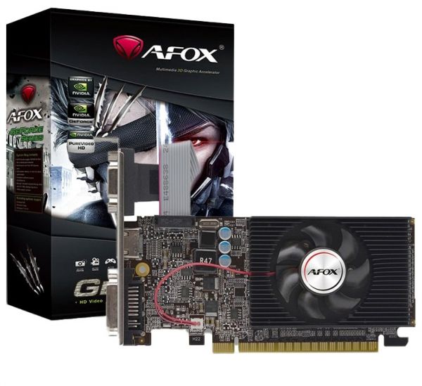  GeForce GT610, AFOX, 2Gb GDDR3, 64-bit, VGA/DVI/HDMI, 810/1333 MHz, Low Profile (AF610-2048D3L7-V6) -  1