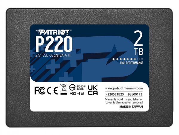 ������������ ����������� 2Tb, Patriot P220, SATA3, 2.5", 3D TLC, 550/500 MB/s (P220S2TB25) - �������� 1