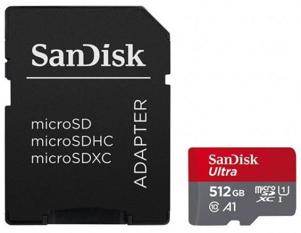 ����� ������ microSDXC, 512Gb, Class10 UHS-I Ultra A1, SanDisk, SD ������� (SDSQUAC-512G-GN6MA) - �������� 1