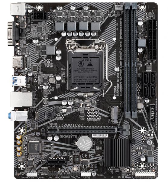 . 1200 (H510) Gigabyte H510M H V2, H470, 2xDDR4, Int.Video(CPU), 4xSATA3, 1xM.2, 1xPCI-E 16x 3.0, 1xPCI-E 1x 3.0, ALC897, RTL8111H, 4xUSB3.2/6xUSB2.0, VGA/HDMI, MicroATX -  2