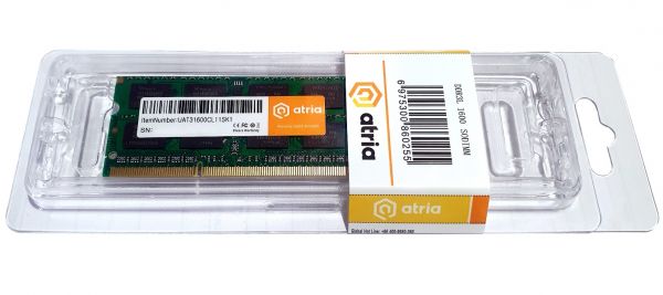  SO-DIMM, DDR3, 4Gb, 1600 MHz, Atria, 1.35V (UAT31600CL11SLK1/4) -  1