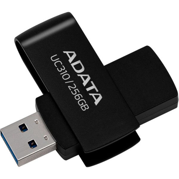 USB 3.2 Flash Drive 256Gb ADATA UC310, Black (UC310-256G-RBK) -  1