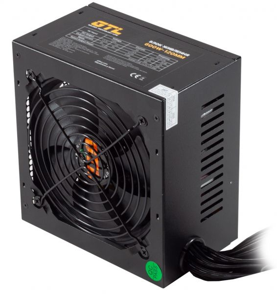 ���� �������� 600 ��, GTL Gaming Star, Black, 120 ��, 2xMolex / 4xSATA / 2x6+2-pin / 2x4+4-pin / 1x20+4-pin (GTLGS600BK) - �������� 3