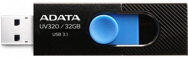 USB 3.0 Flash Drive 32Gb ADATA UV320, Black/Blue (AUV320-32G-RBKBL) - �������� 1